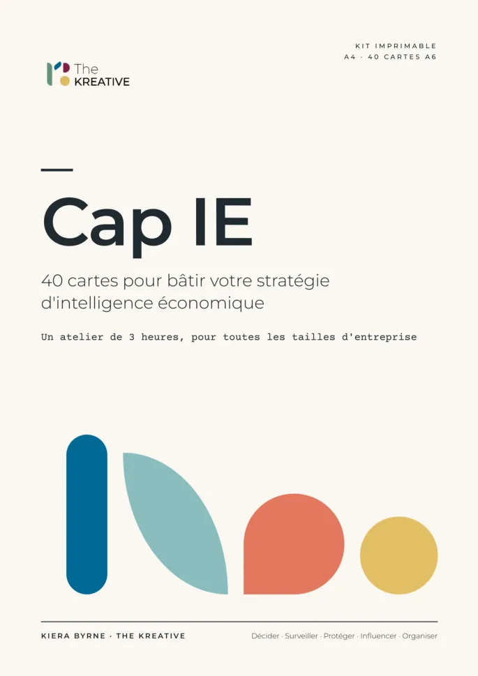 Couverture du jeu Cap IE, 40 cartes pour bâtir votre stratégie d’intelligence économique